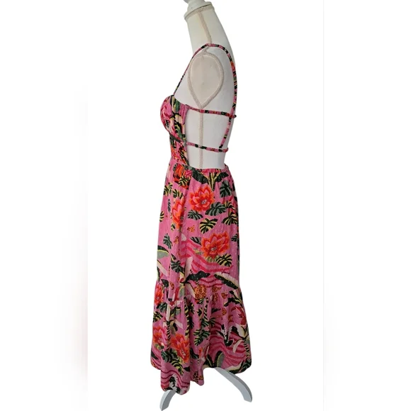 FARM Rio Pink Floral Midi Dress - Picture 8 of 10